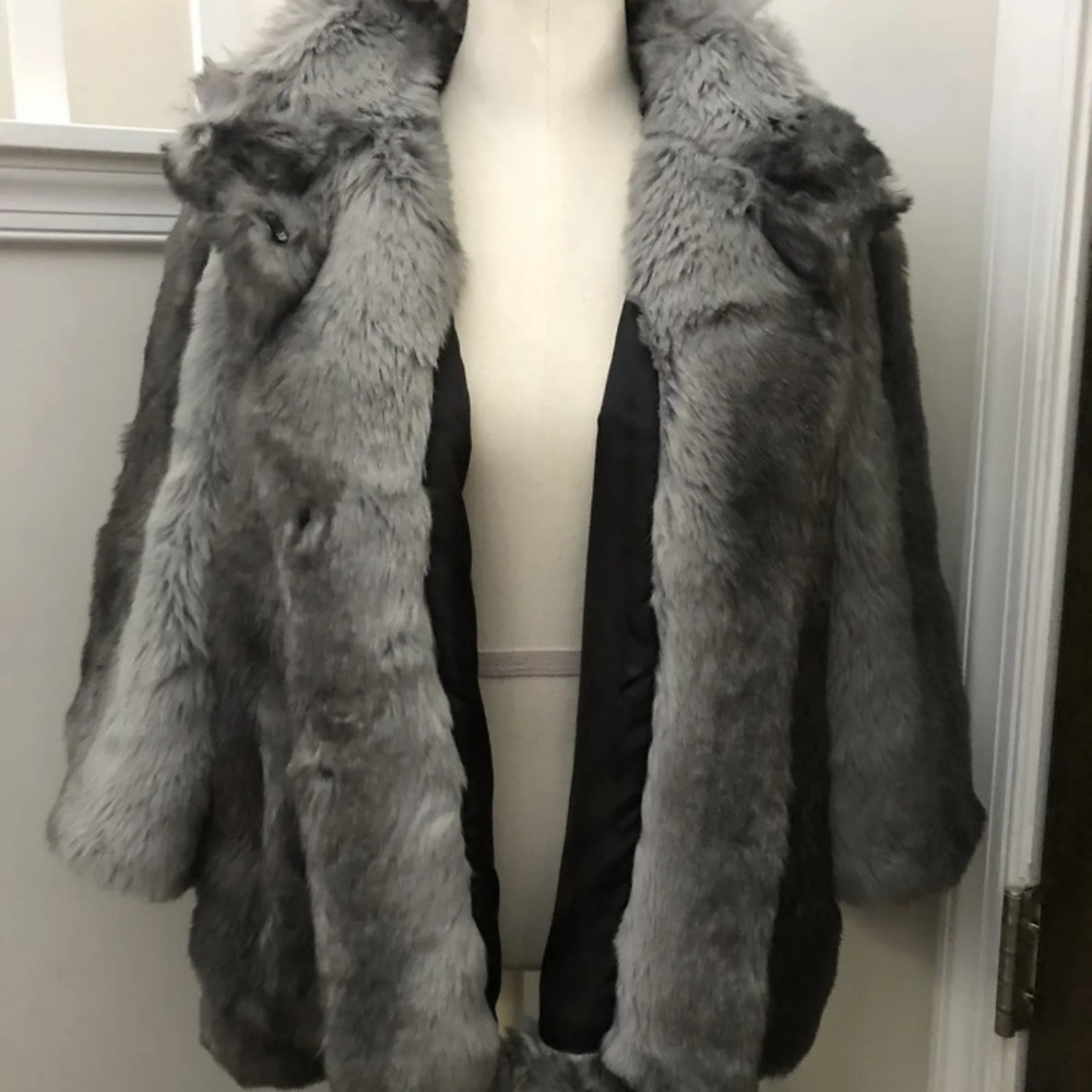 Calvin Klein XL Faux Fur Coat